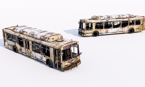 a scrapped bus 3d model