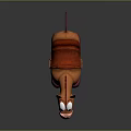 Cute Orange 3D Cartoon Horse Character With Red Mane Saddle And Pink Hooves
