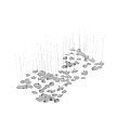 Contemporary Artistic Metallic Chandelier With Irregular Shapes Multiple Components And Hanging Design