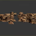 Natural Wood Stone Materials Stacked With Textured Layers And Organic Patterns