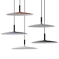 Modern Disc Shaped Pendant Lights In Red Gray Black White With Sleek Design 3d model