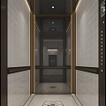 Modern Elevator Interior With Ceramic Tile Walls Metal Frame And Control Panel