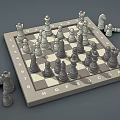 Chess Board Game Entertainment With Black And White Pieces On Checkerboard Squares