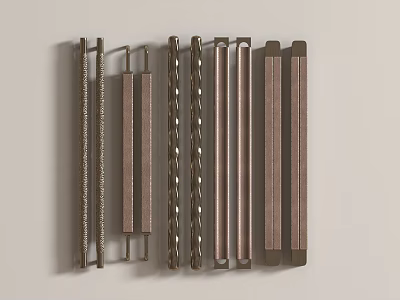 Assorted Modern Door Handles With Stylish Metal And Wooden Designs For Home Decor 3d model