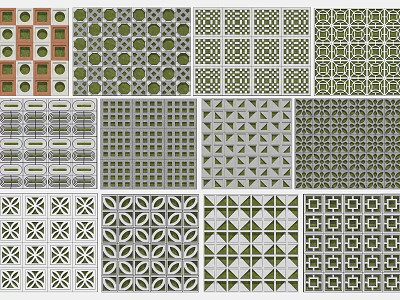 Various Decorative Floor Tiles With Diverse Geometric And Ornate Patterns 3d model