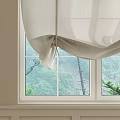 Light Colored Roman Shades On Window In Neutral Room With Scenic View