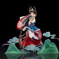 Elegant Traditional Chinese Costume Figure Display With Cloud Motifs And Mountain Ornaments