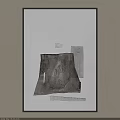 Monochrome Abstract Painting With Textured Collage And Layered Paper Elements 3d model