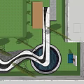 Garden Landscape Design With Curved Pathway Central Water Pond Green Lawn And Surrounding Plants