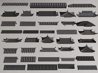 Architectural Roof Components Various Traditional Styles And Designs For Construction 3d model