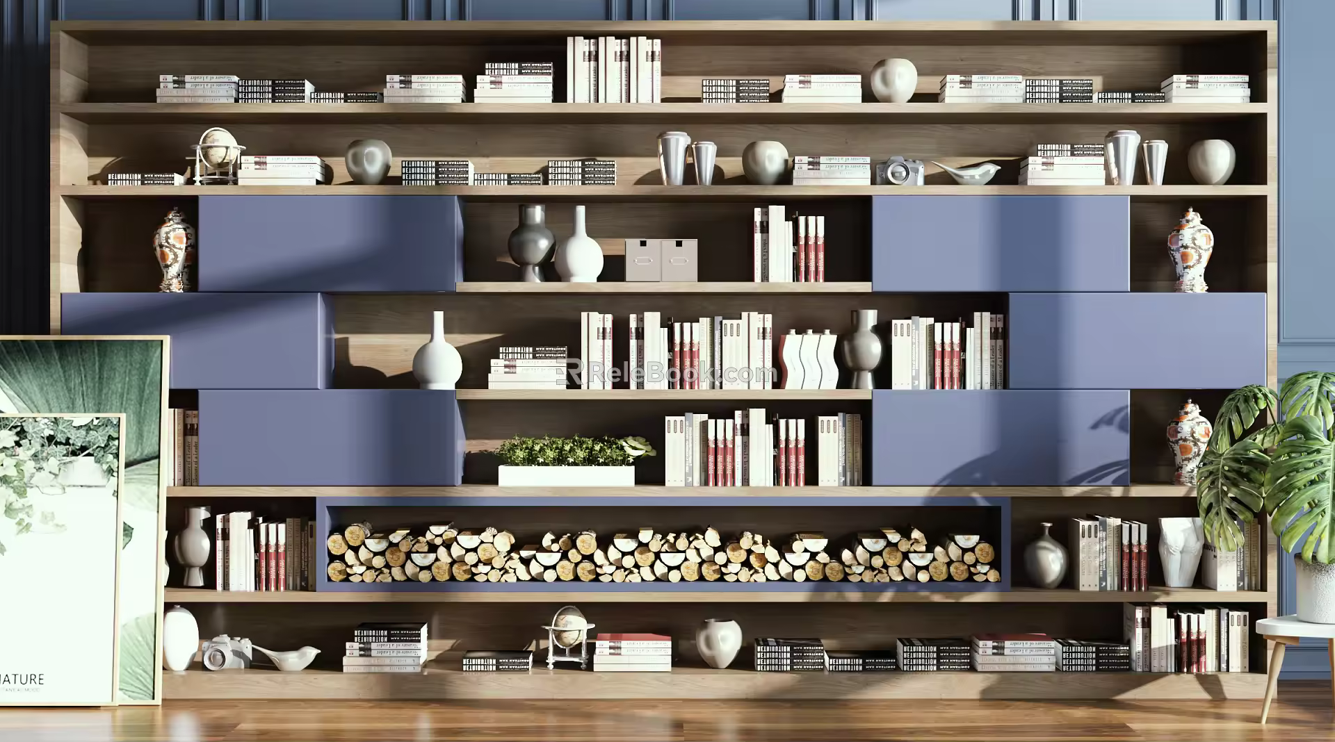 Nordic Bookcase Bookcase Combination 3d model