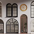 Various Arched Round And Double Panel Window Designs With Different Color Frames