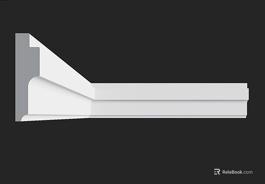 White Gypsum Cornice Design For Modern Interior Ceiling And Wall Edge Decoration 3d model 