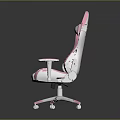 Pink And White Gaming Chair With Ergonomic Design Comfortable Seat And Wheels