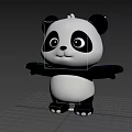 Cute Black And White Cartoon Panda Character With Open Arms