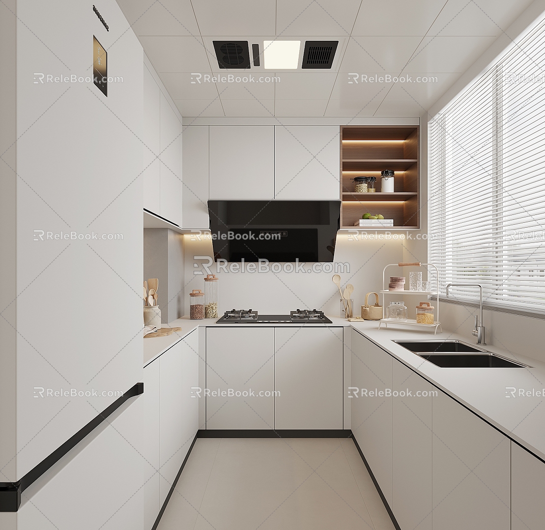 Modern home kitchen 3d model