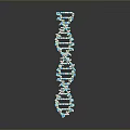 3D Rendered Blue DNA Double Helix Molecular Structure on Dark Background