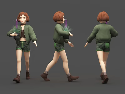Modern game character girl 3d model Modern game character girl 3d model