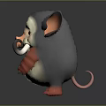 Cute Fantasy Creature 3D Character Design With Large Ears Curved Tusks And Fluffy Fur