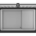 White Chest Freezer With Double Transparent Grid Lids And Movable Wheels For Home Storage