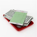 Red Tray With US Dollar Bills Green Receipt And Coins For Daily Financial Use