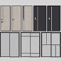 Flush Doors With Modern Design Different Colors Wooden And Metal Materials