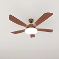 Modern Ceiling Chandelier With Wooden Blades And White Light Fixture For Home Interior