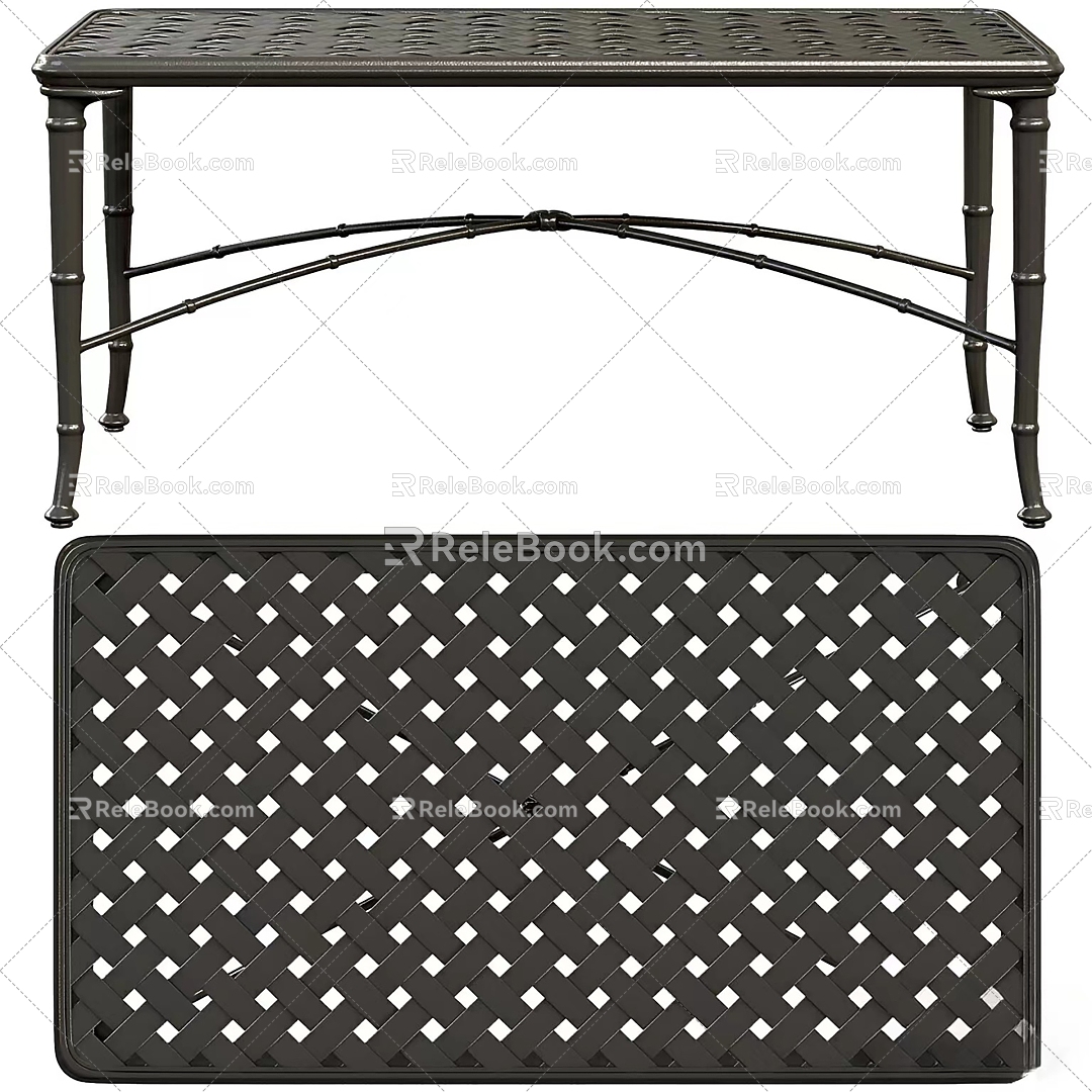 Calcutta brown rectangular table 3d model