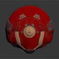 Mystical Creature Carrying Red Golden Decorated Round Container With Transparent Section