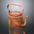 Vintage Copper Kettle as Daily Electrical Appliance with Handle Lid and Spout