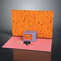 Pro Electronic Device Box With Accessories On Pink Mat And Wooden Panel Background