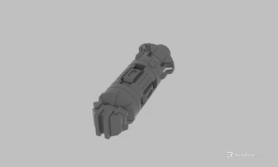 Detailed Gray Mechanical Part 3D Model With Complex Structure And Technical Design Elements 3d model 