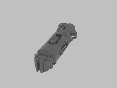 Detailed Gray Mechanical Part 3D Model With Complex Structure And Technical Design Elements 3d model