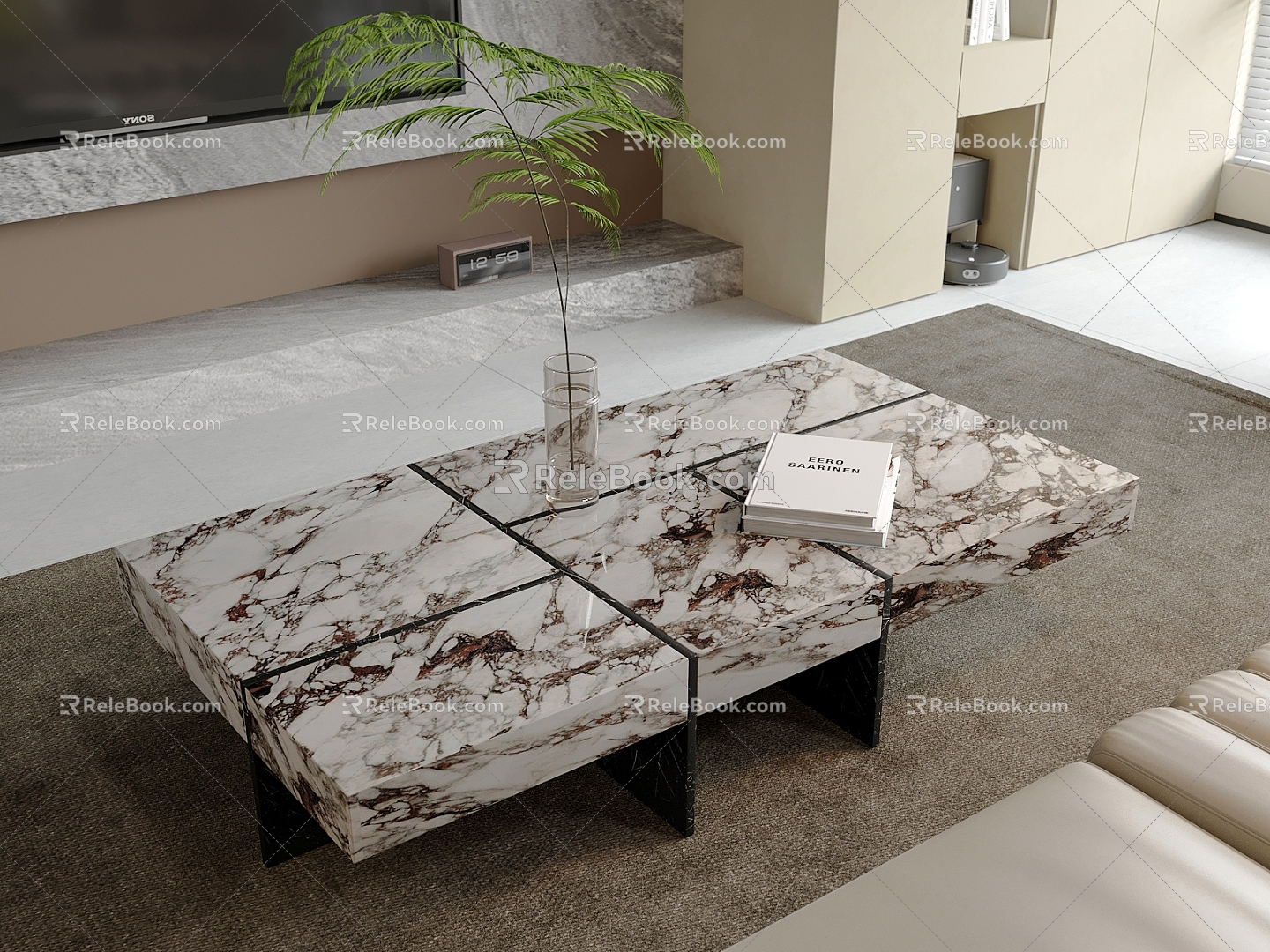 Modern marble coffee table model