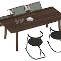 Quiet wind table and chair combination 3d model