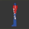 Optimus Prime Classic Toy Figure In Red Blue White With Chest Windows And Helmet Details