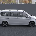 White Mercedes MPV With Modern Front Grille And Sleek Exterior Design