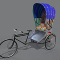 Colorful Tricycle Bicycle With Decorative Canopy And Comfortable Seating Design