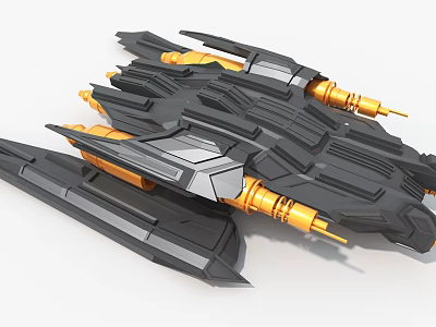 Advanced Industrial Equipment with Black Gold Mechanical Structure and Multiple Components 3d model