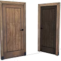 Solid Wood Hinged Doors With Natural Wood Grain And Classic Door Handles