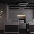 Modern Clothing Store Interior With Colorful Fabric Samples Display Racks And Wooden Flooring