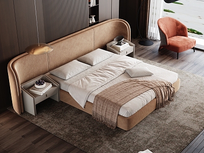 Italian Minotti Double Bed 3d model