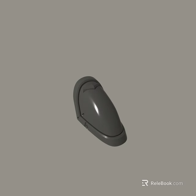 Black Curved Plastic Cover For Small Electronic Device On Gray Background 3d model 