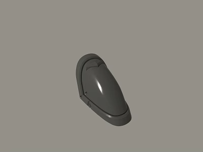 Black Curved Plastic Cover For Small Electronic Device On Gray Background 3d model