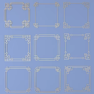 Chinese carved ancient pattern 3d model