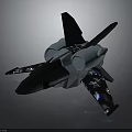 Futuristic 3D Aerospace Spacecraft Model For Cosmic Exploration With Black White Lighted Details
