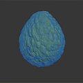 Green Textured Biological Fruit With Detailed Surface Structure And Organic Shape
