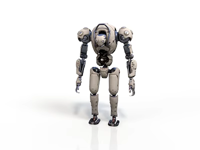 Humanoid Robot Equipment With Mechanical Structure And Articulated Limbs Design 3d model