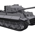 Detailed WWII Military Tank 3D Model With Turret Cannon And Tracks