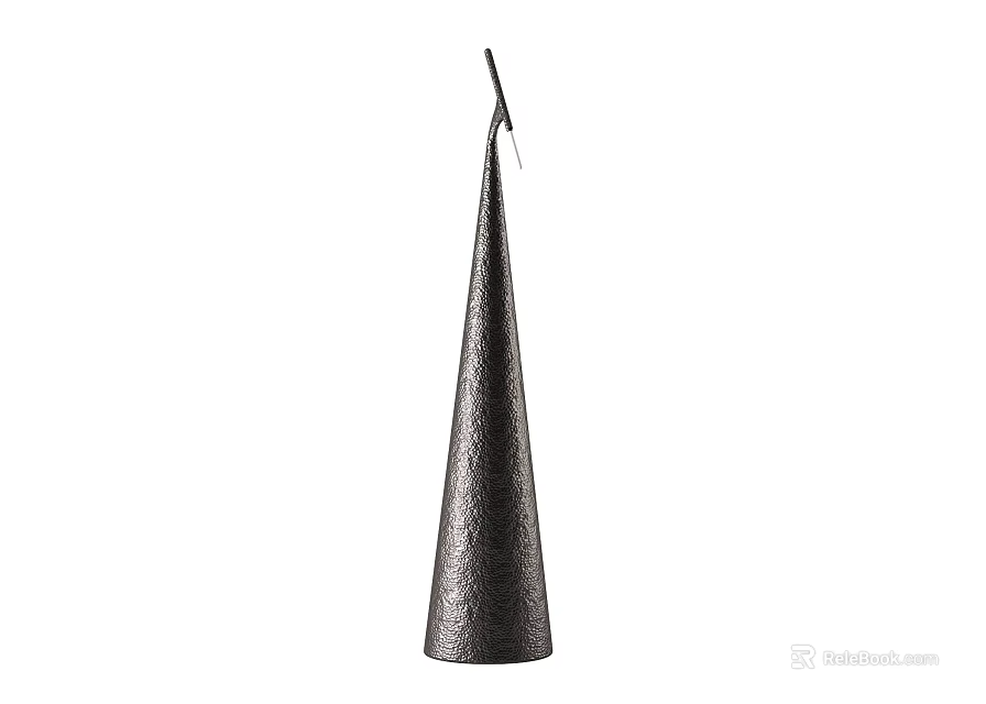Modern Cone Shaped Floor Lamp With Metallic Finish For Home Decor 3d model 